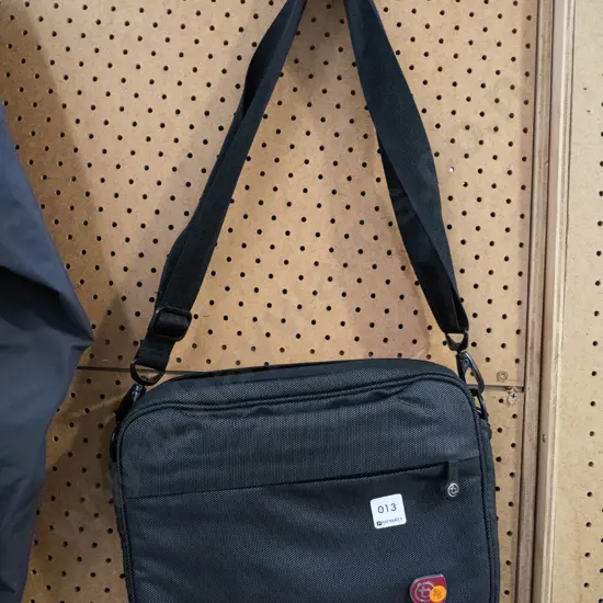 Small black fabric satchel