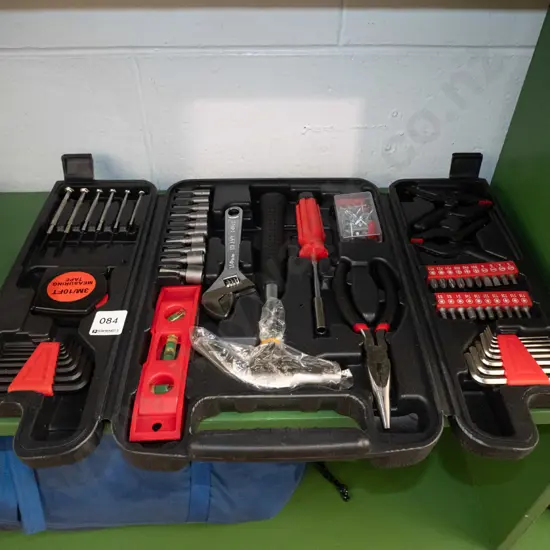 Black plastic cased tool set