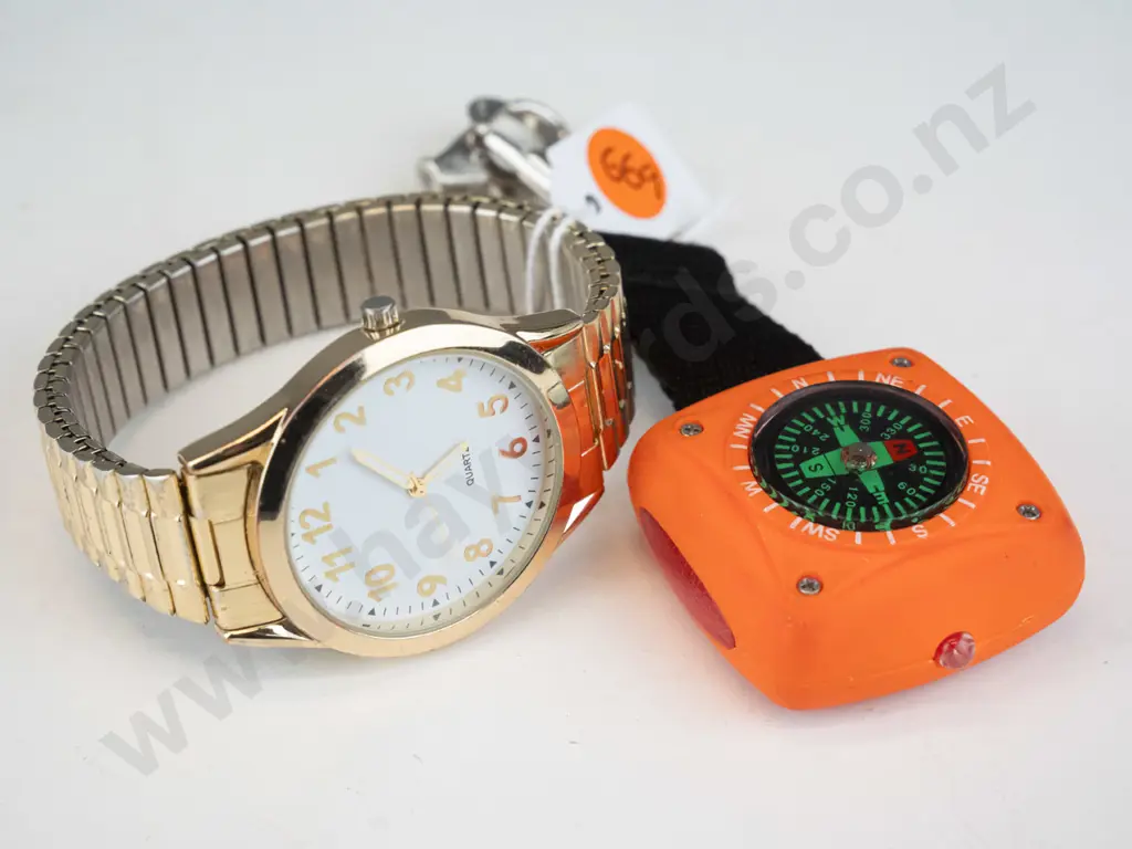 gold watch, orange compass  Image 1++