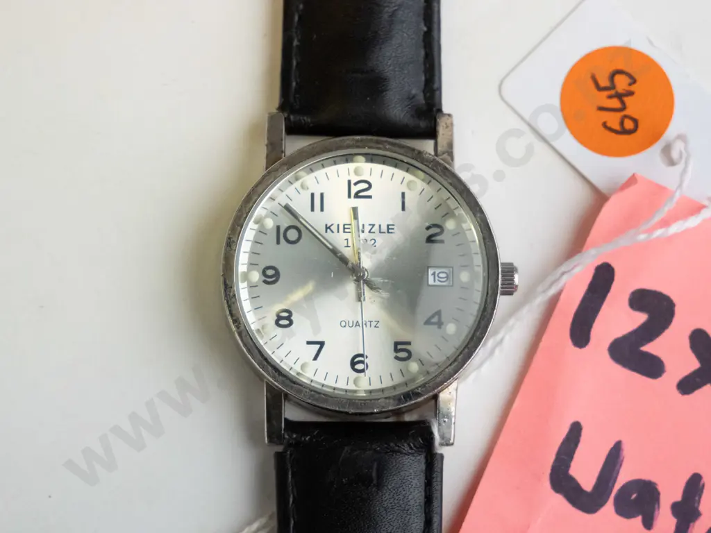 Silver Kienzle watch with black straps Image 1++