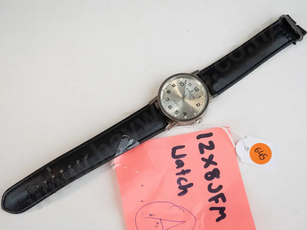 Silver Kienzle watch with black straps Image 1++