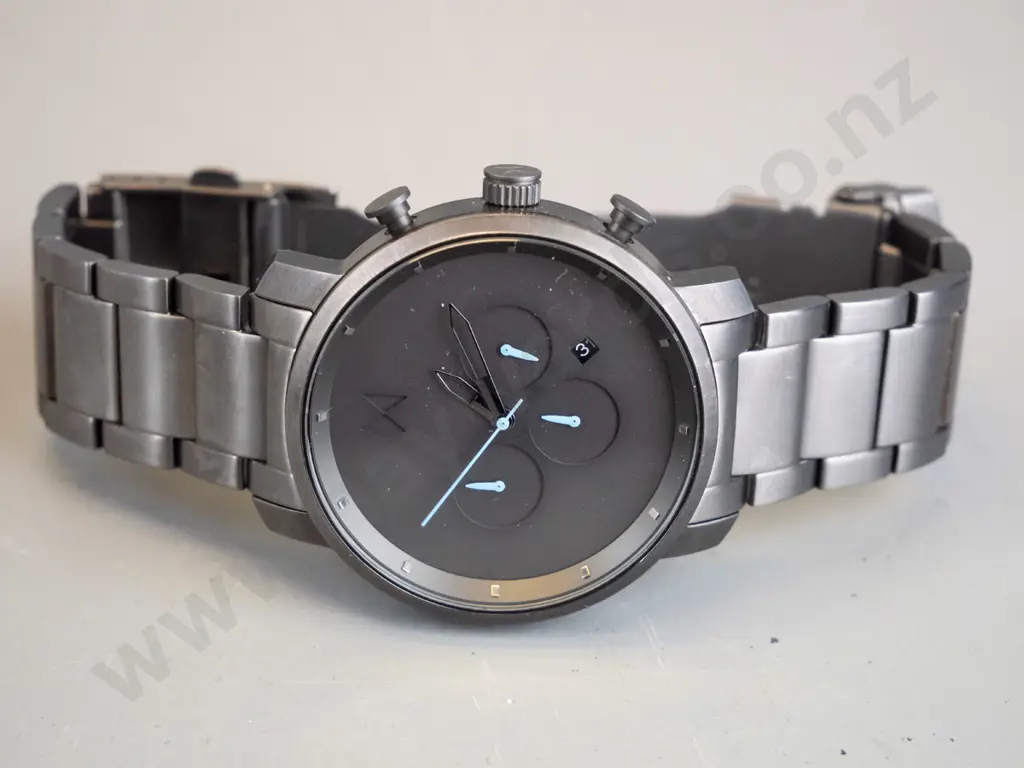 mens analogue watch - metalic black 1 Image 1++