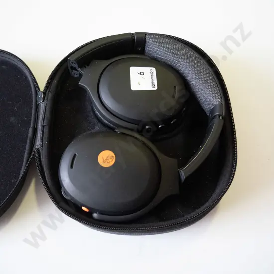 17 - Skull Candy over ear headphones in a black case.