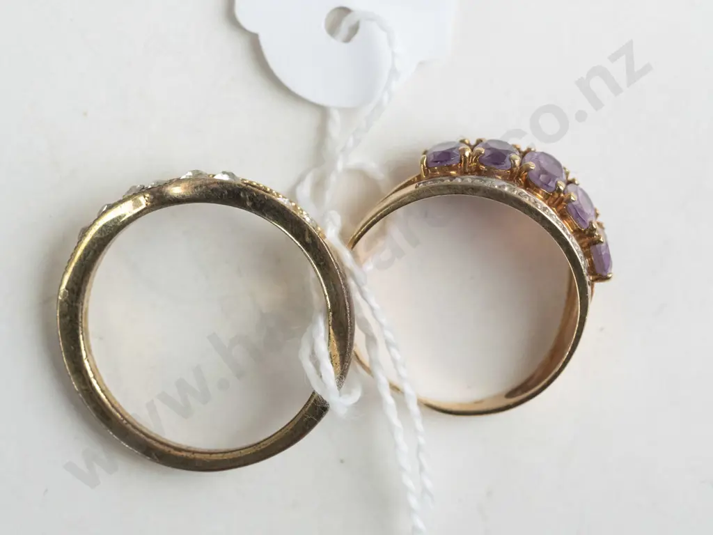 2 golden rings with stones Image 1++