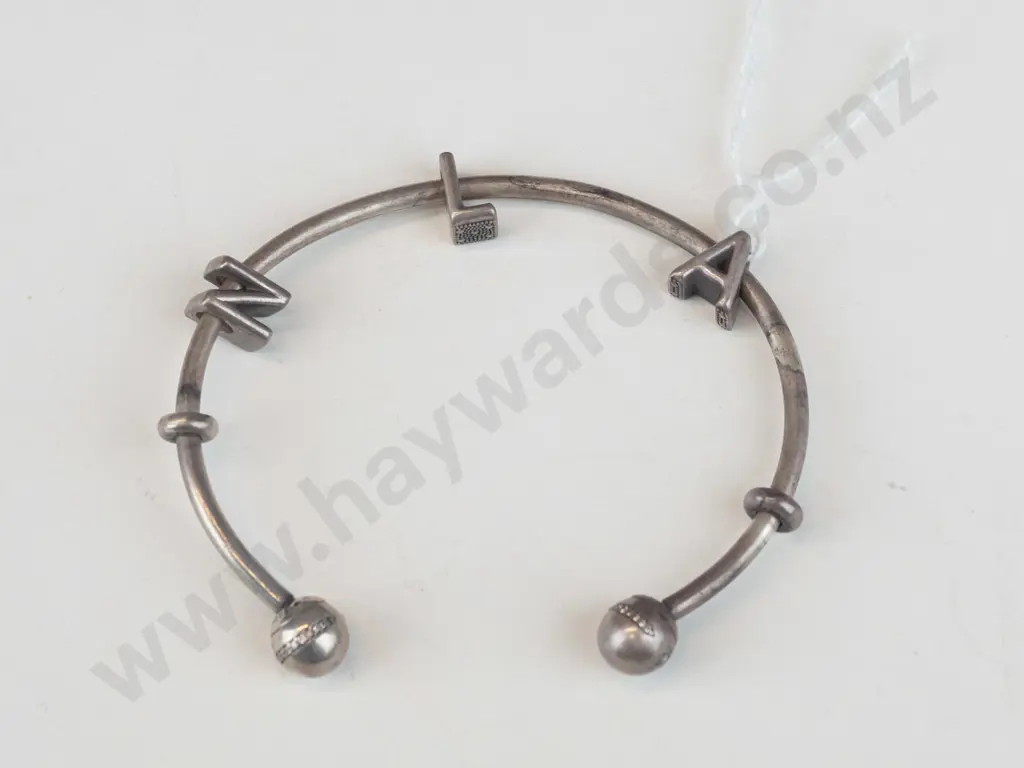 Silver wrist bracelet - initials NLA Image 1++