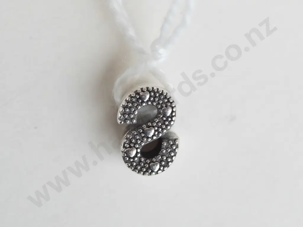 'S' charm, silver Image 1++