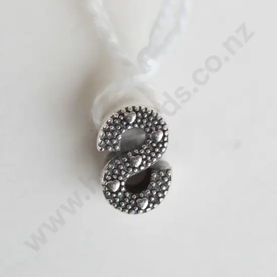 'S' charm, silver