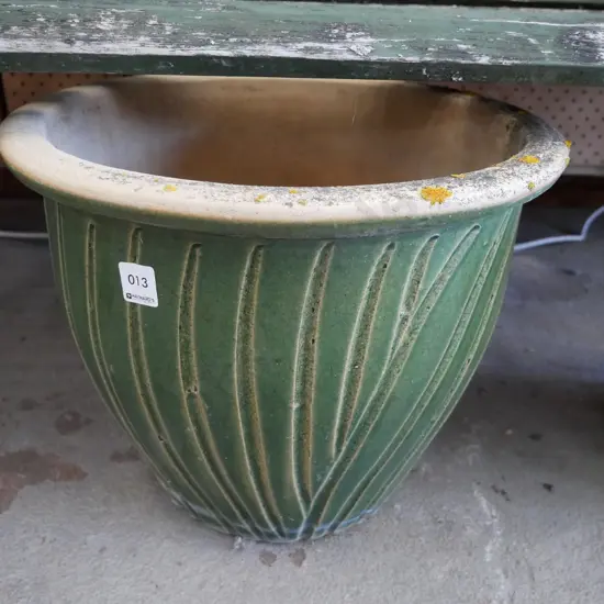green glazed planter