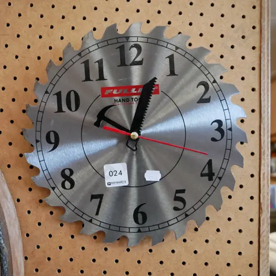 saw themed wall clock