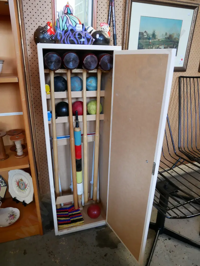 complete croquet set in bespoke mdf cabinet Image 1++