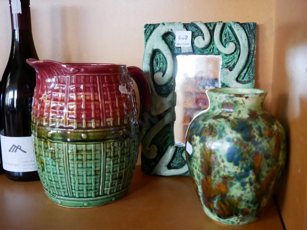 jug, mottle ceramic vase and small mirror H- 250 Image 1++