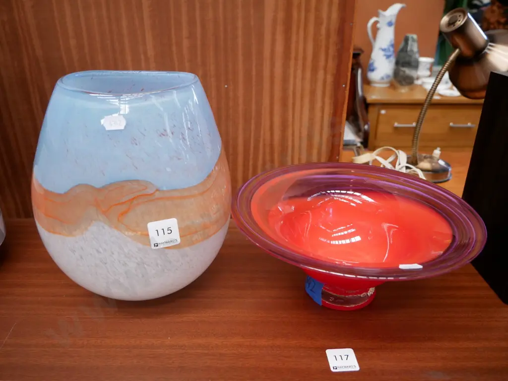 art glass comport and vase H- 230 Image 1++