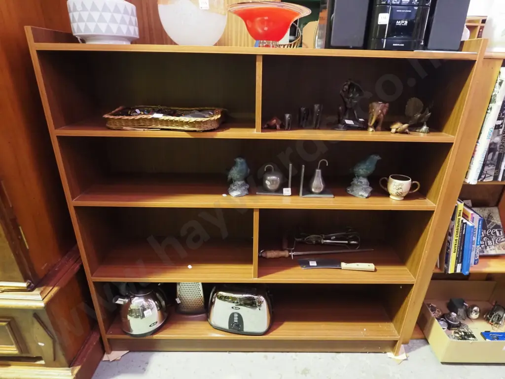 mdf faux wood veneer bookcase H- 1200, W- 1210, D- 300 Image 1++