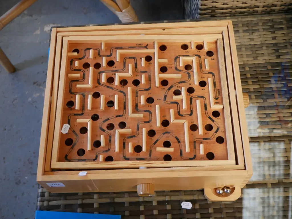 wooden ball bearing maze game Image 1++