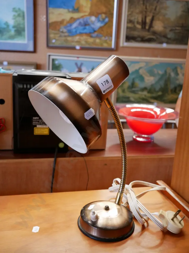 spun aluminium adjustable desk lamp Image 1++