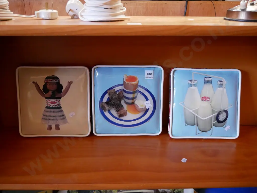 3 NZ related prints/ upholstered art - doll, breakfast and milk Image 1++