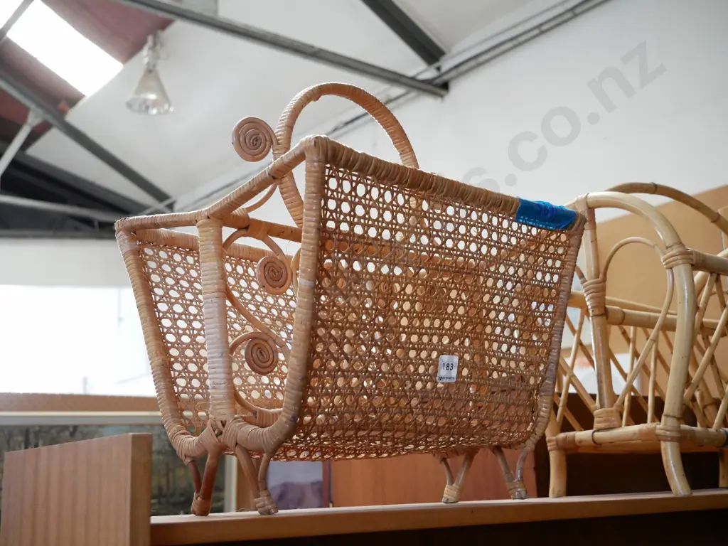 woven cane magazine rack Image 1++