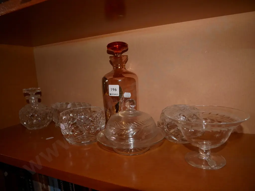 decanter, cut crystal comport, cover dishes etc Image 1++