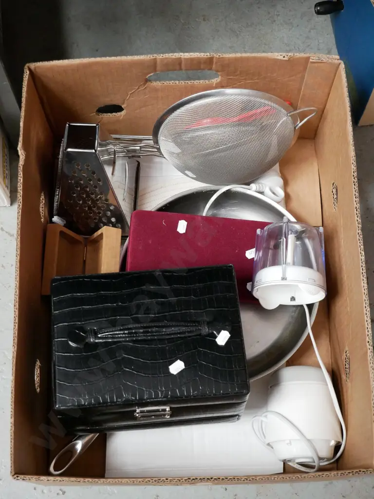 box; small blender, frying pan, jewellery case etc Image 1++