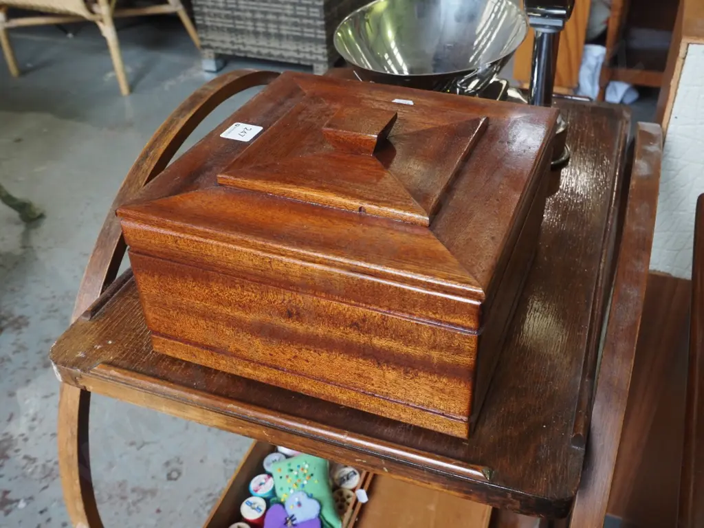 wooden box made from treads of ladders used in Dunedin telephone exchange Image 1++