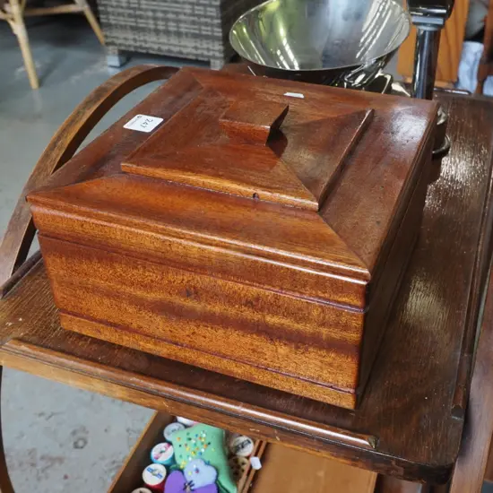 wooden box made from treads of ladders used in Dunedin telephone exchange