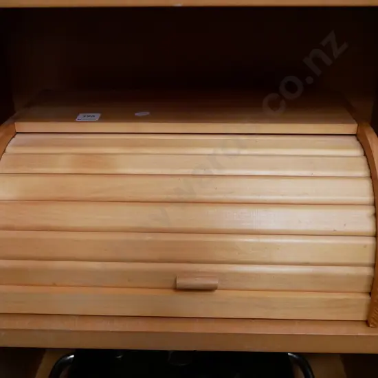 wooden bread bin