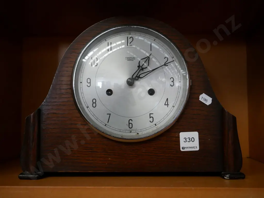 wood cased mantel clock Image 1++