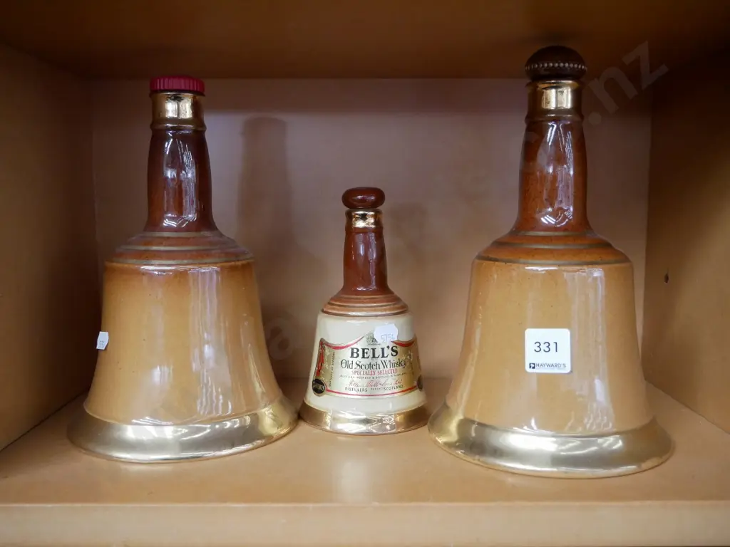 3 Bells whisky bottles, empty Image 1++