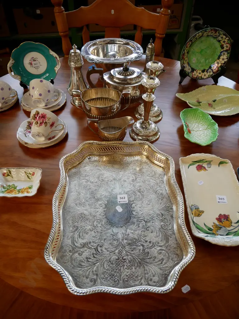 plated ware - footed bowls, sugar shakers, teapots, candlesticks etc Image 1++