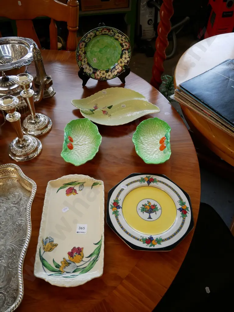 Maling bowl, leaf dishes, sandwich plate and Wedgwood octagonal plate Image 1++