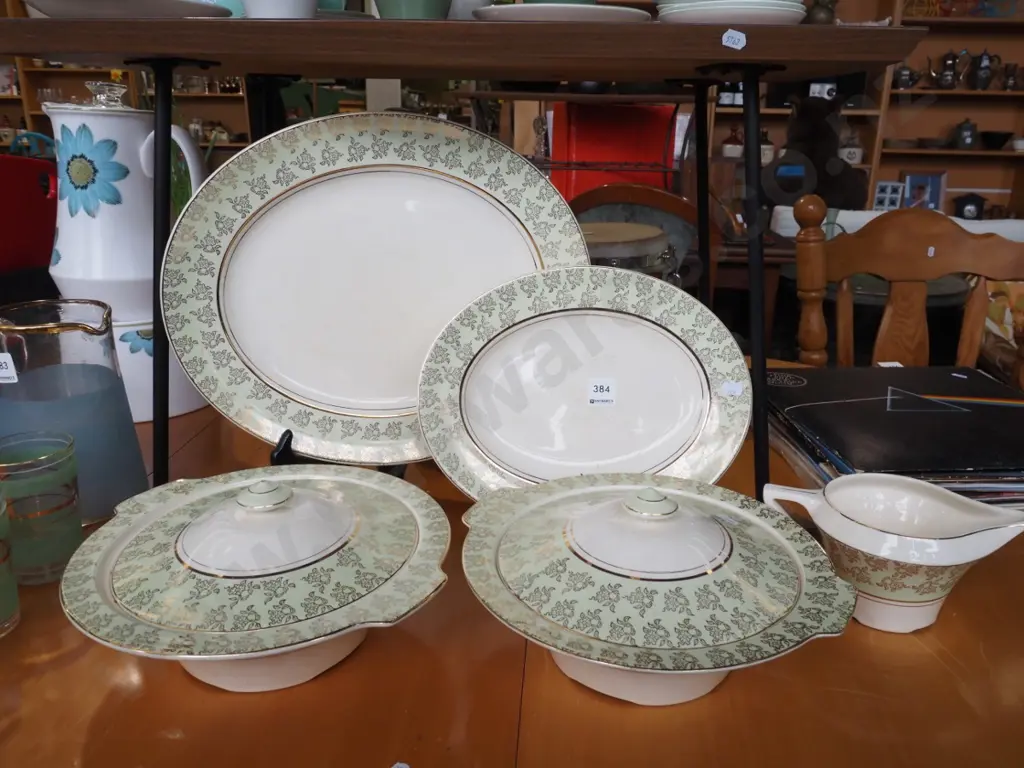 Burslem ashetts, jug and and 2 lidded veges Image 1++