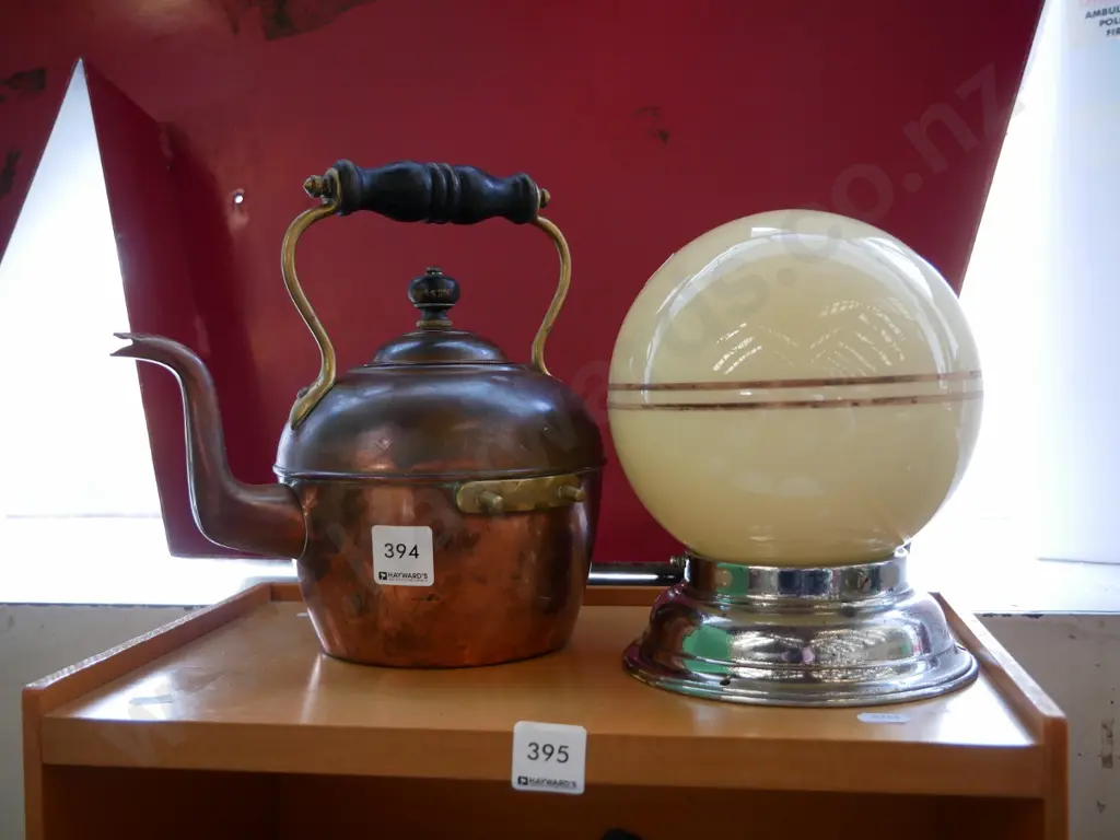 copper teapot and deco light fitting Image 1++