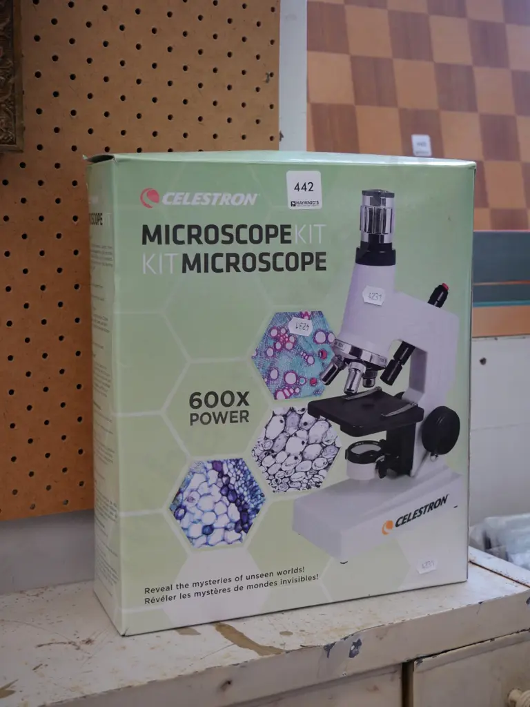 boxed Celestron microscope kit and microscope Image 1++
