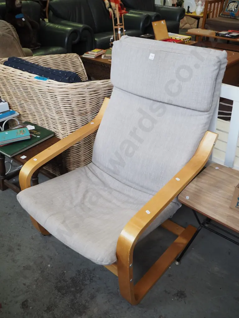 bent ply upholstered armchair Image 1++