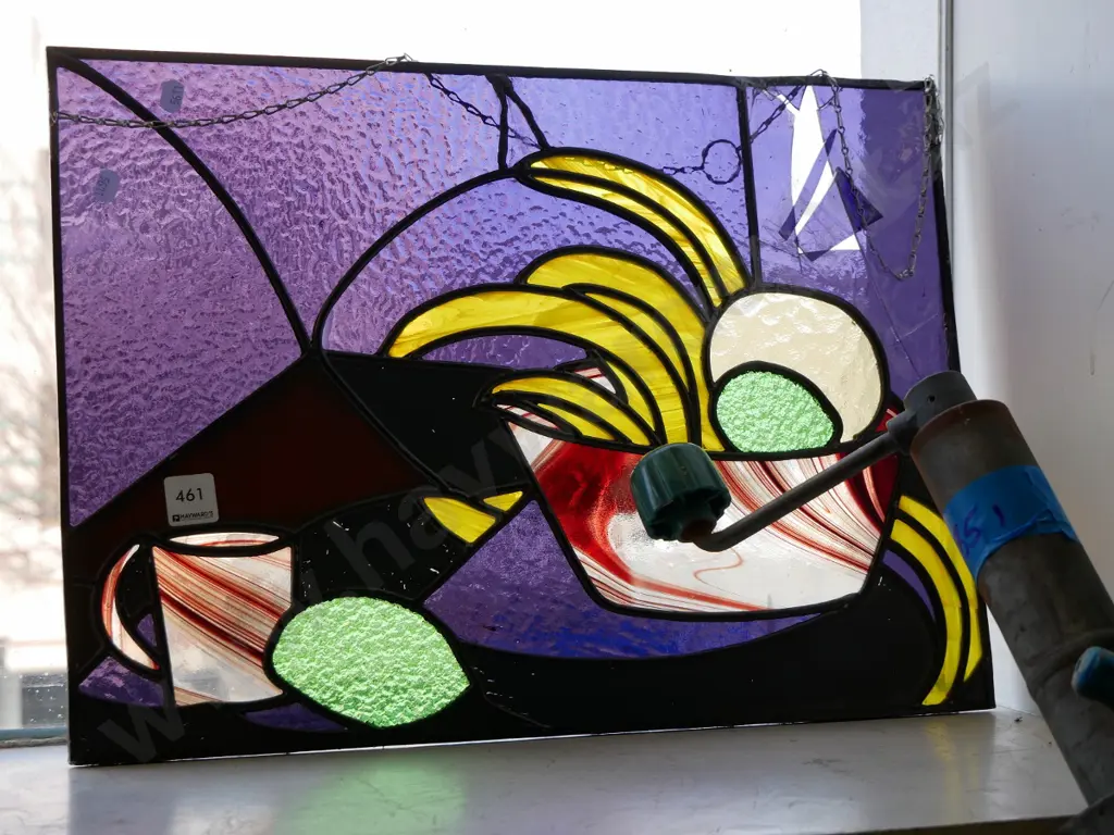 leadlight window art, one fractured pane Image 1++