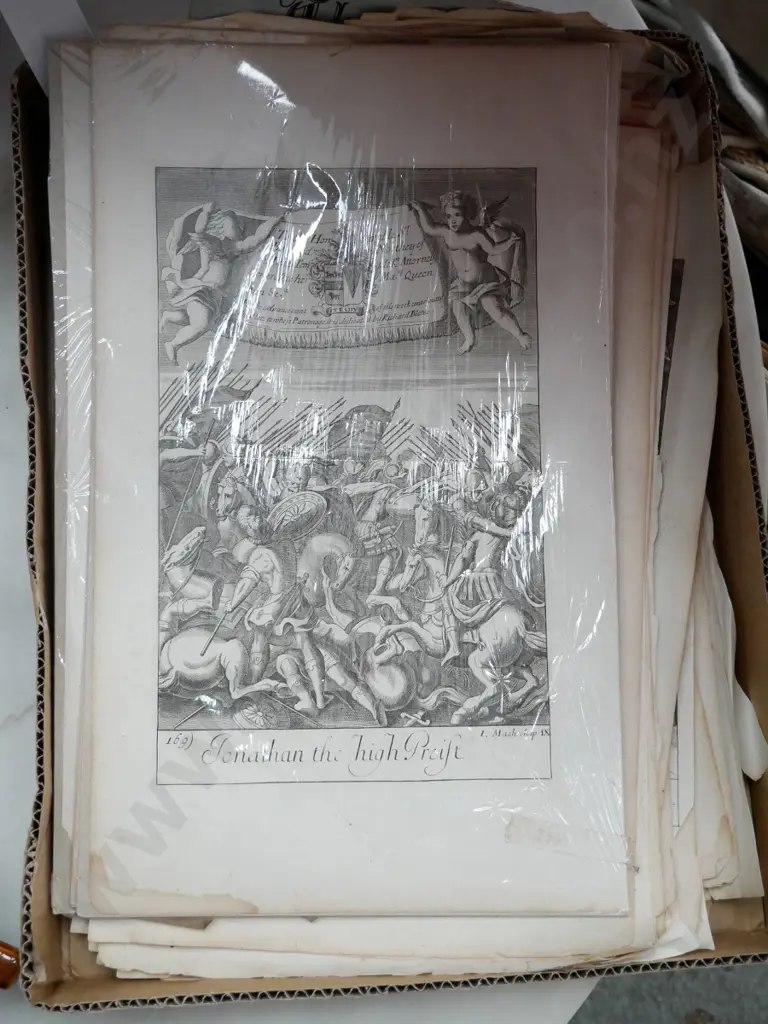 box; unframed religious etchings  Image 1++