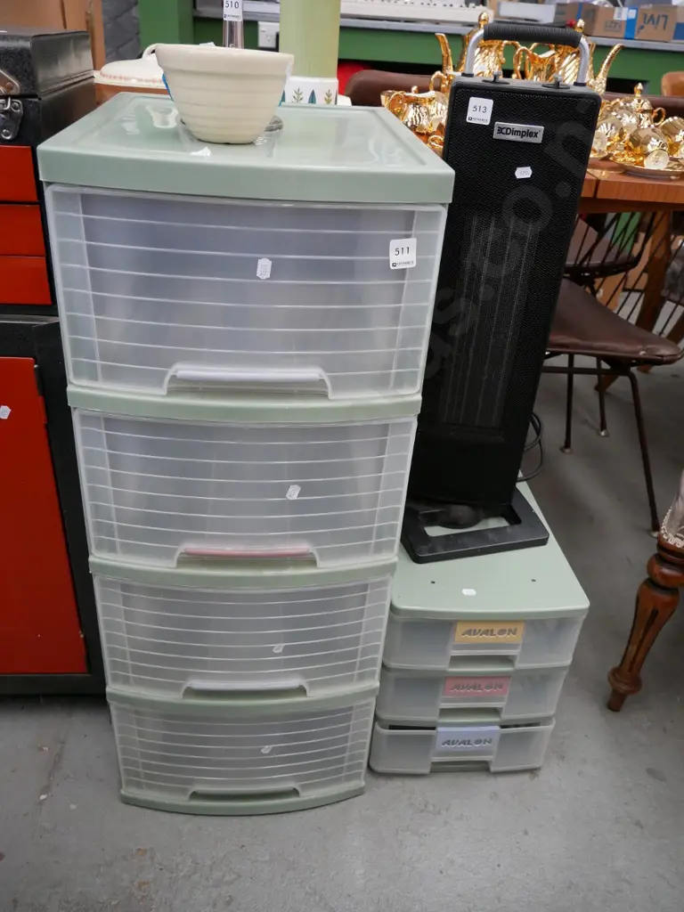 2 sets plastic drawers, one small, one large,  tallest - 850  Image 1++