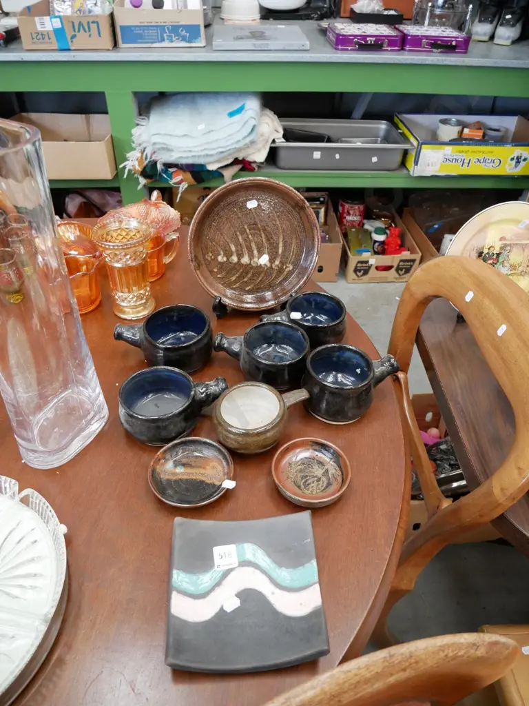 studio pottery bowl, plate, soup mugs etc Image 1++