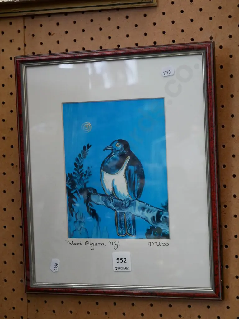 framed mixed media - wood pigeon Image 1++