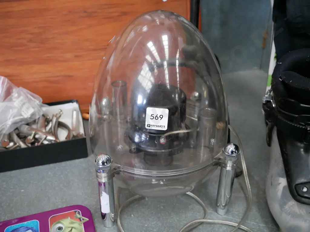 egg shaped clear perspex speaker Image 1++