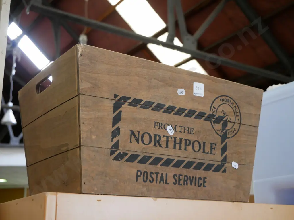 wooden North Pole postal service crate Image 1++