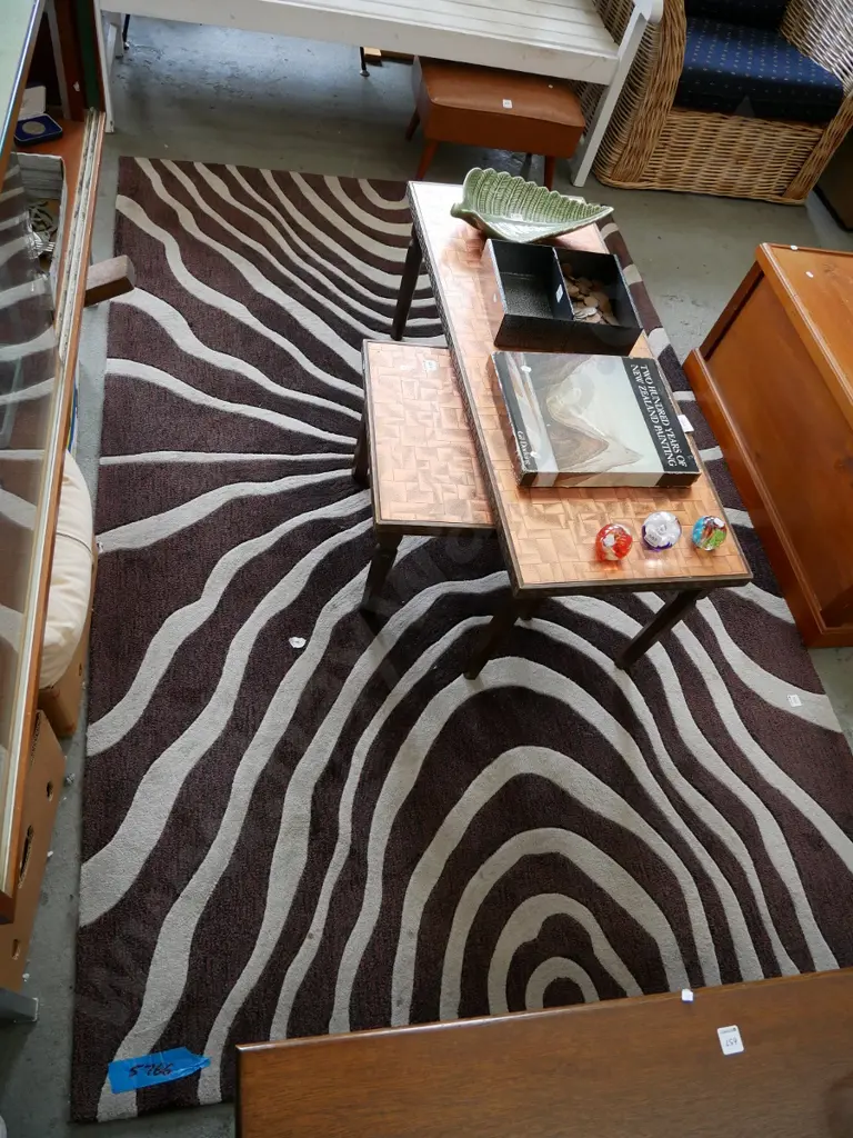 contemporary acrylic floor mat - zebra style pattern , L- 2260, W- 1480 Image 1++