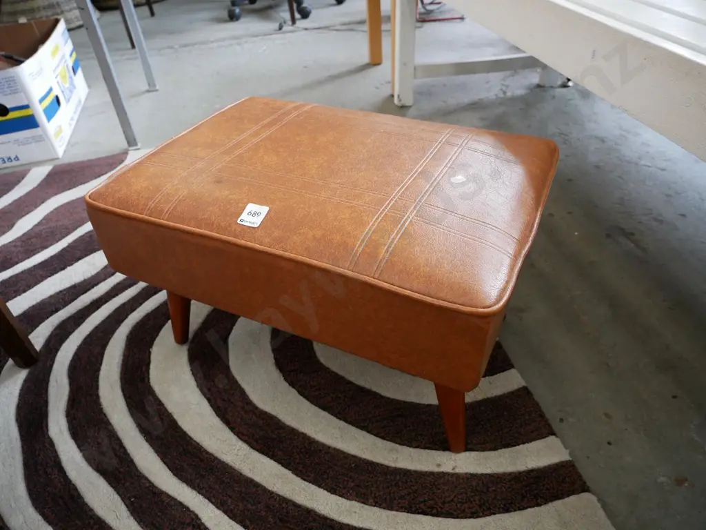 vinyl upholstered footstool Image 1++