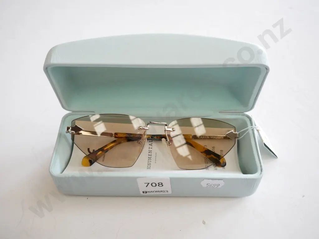 pair of designer sunglasses in case Image 1++