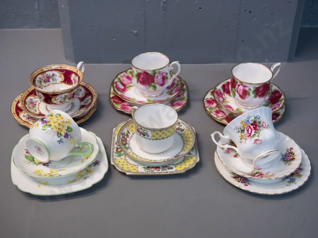 6 English trios - 5 Royal Albert & 1 Aynsley Image 1++