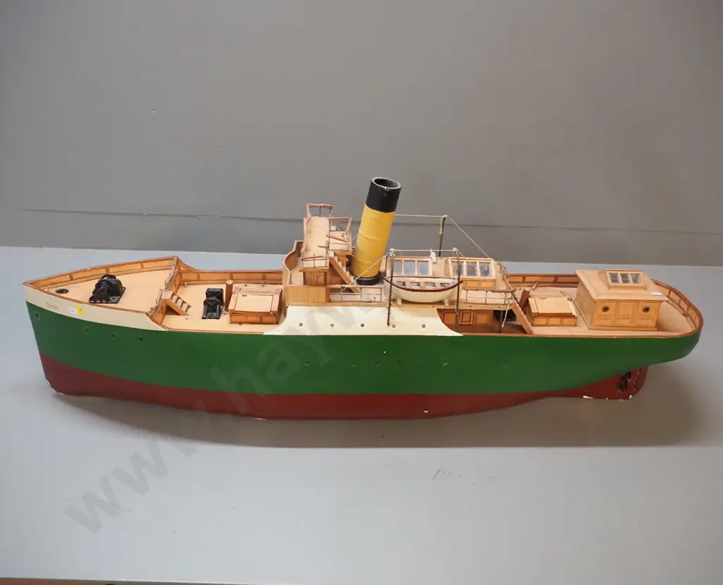 large timber steamship model in restorer's condition - marked Ohai Dunedin, no stand H-440 L-1140 Image 1++