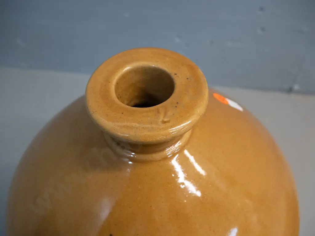 salt-glazed stoneware narrow-mouth crock - stamped "M" and "2" no other markings H-400 D-230 Image 1++