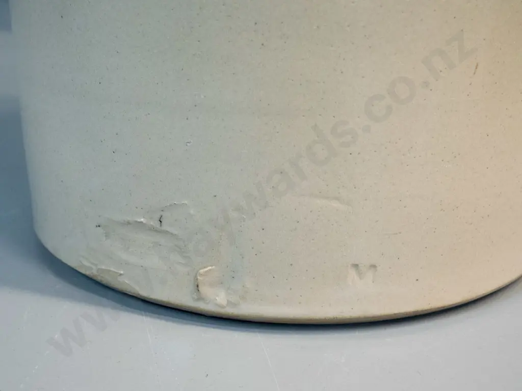 salt-glazed stoneware narrow-mouth crock - stamped "M" and "2" no other markings H-400 D-230 Image 1++