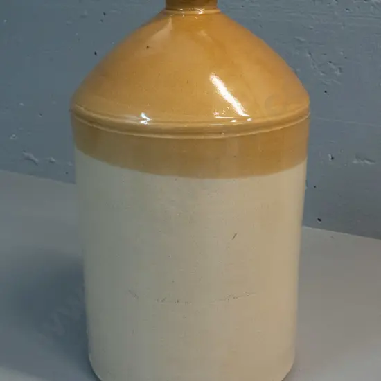 salt-glazed stoneware narrow-mouth crock - stamped "M" and "2" no other markings H-400 D-230