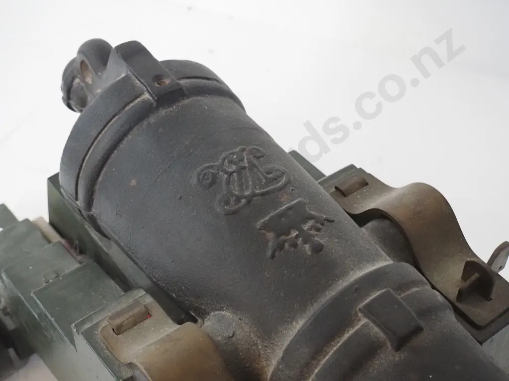 small very heavy cast metal cannon on wooden trolley w/ cannon design blueprint. Overall H-320 L-610 W-370 Barrel L-540 Image 1++